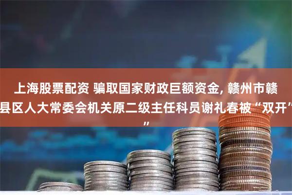 上海股票配资 骗取国家财政巨额资金, 赣州市赣县区人大常委会机关原二级主任科员谢礼春被“双开”